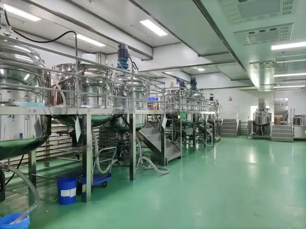 Automated clean room production line at Tiara Beauty OEM/ODM cosmetics factory
