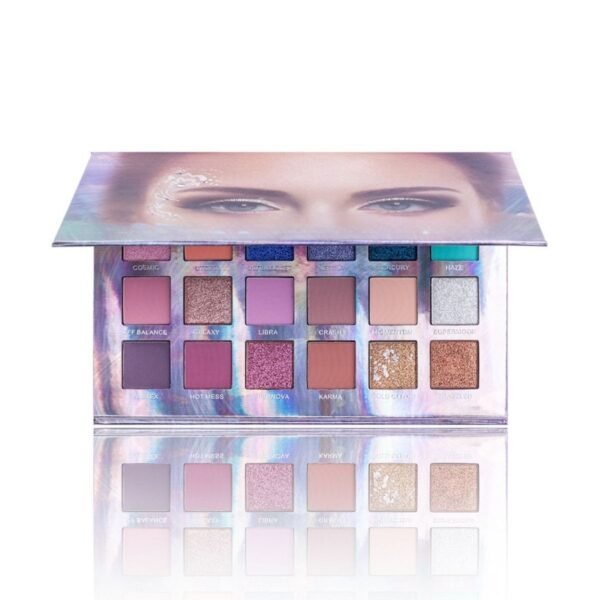 pro 18 color eyeshadow palette waterproof matte & shimmer