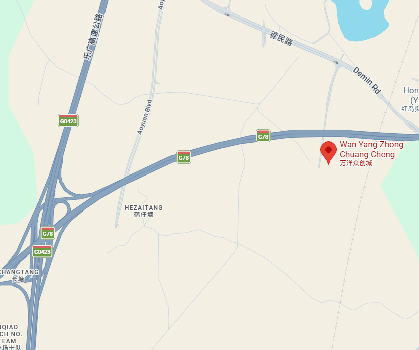 Map: Tiara Beauty headquarters in Guangzhou and production hub in Yingde