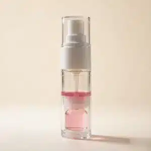 ual chamber fresh-mix essence bottle in clear airless housing — private label OEM serum